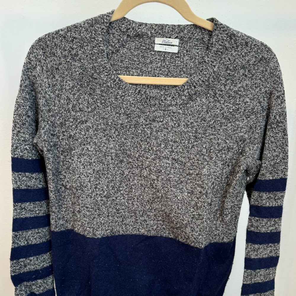 Vintage Madewell Grey & Navy Striped Sweater